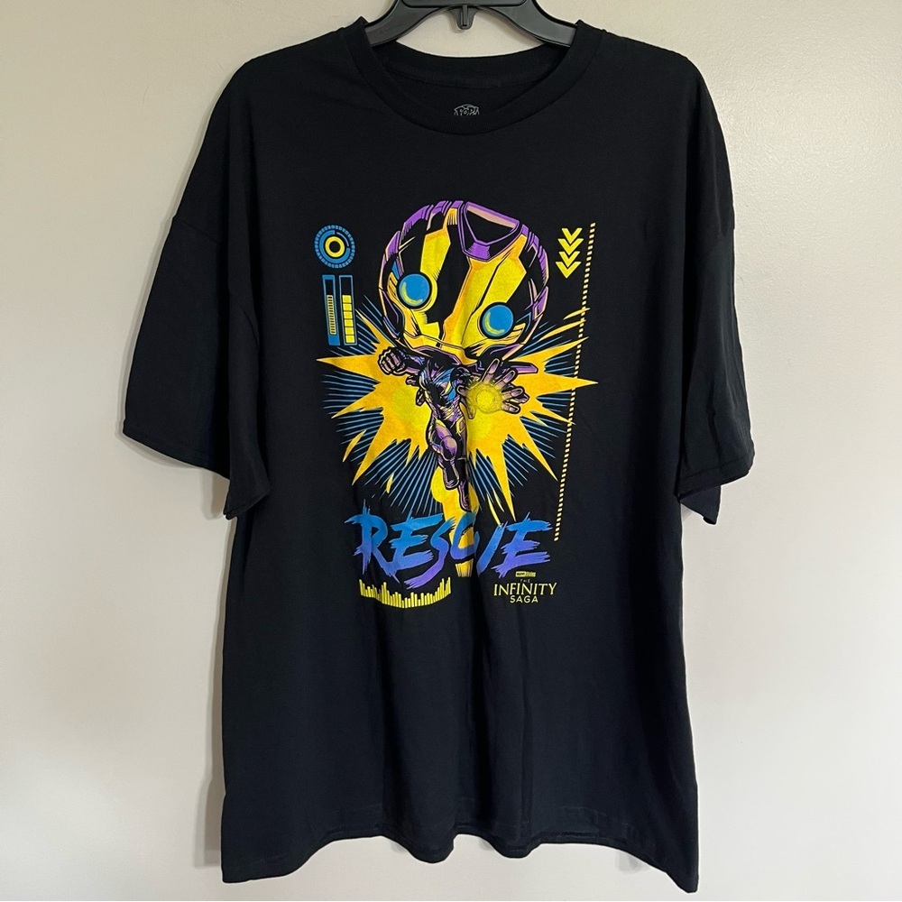 Men’s Marvel Funko Pop Shirt Iron Man Infinity Saga Short Sleeve Cotton Size 2XL